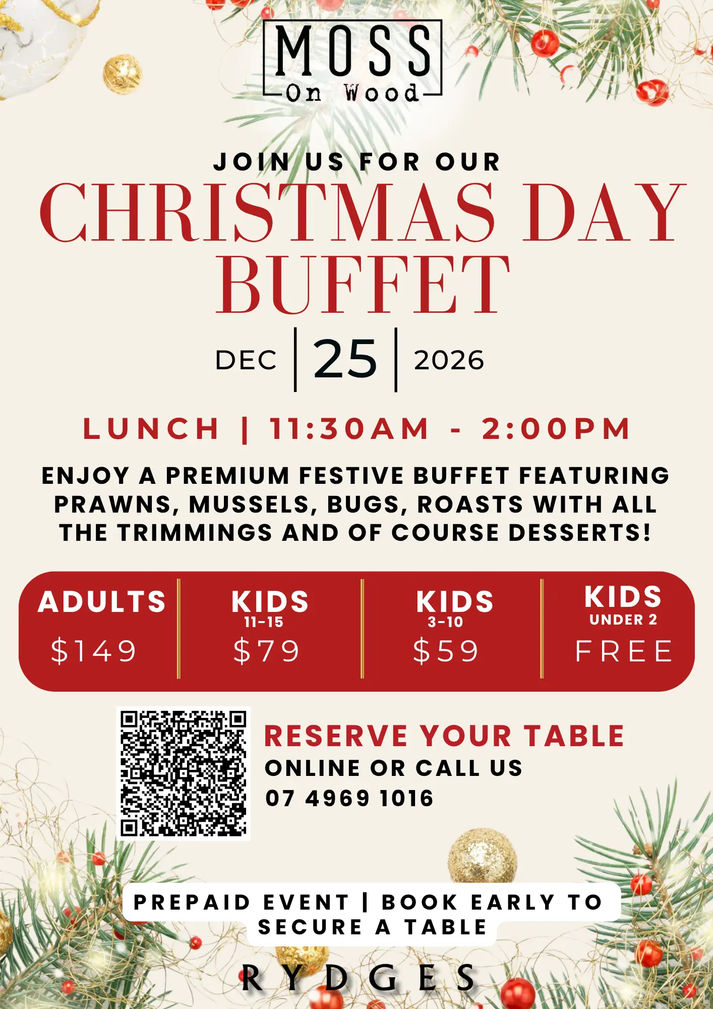 Christmas Day Buffet 2026